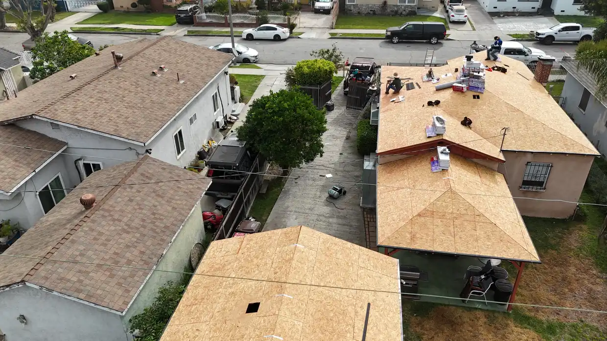 Residential roofing project in progress