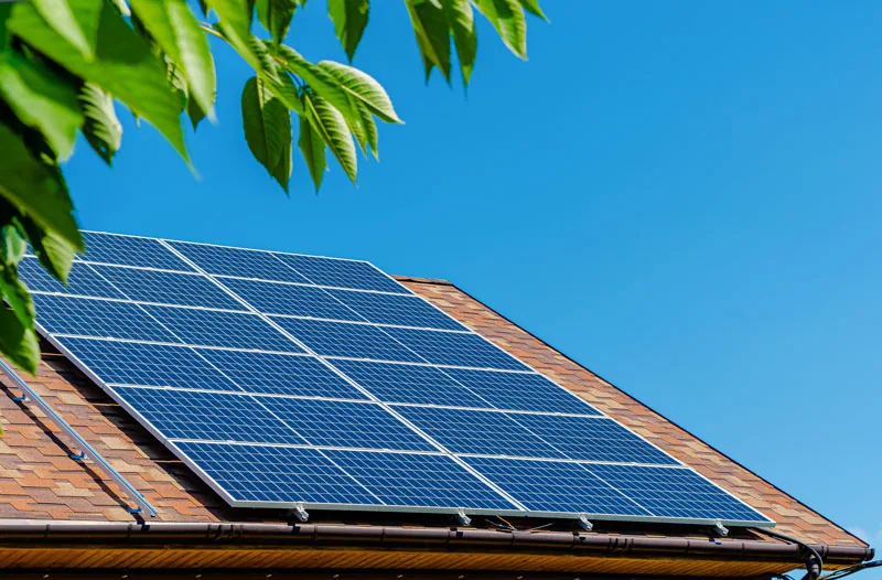 Solar panels installed on a residential roof