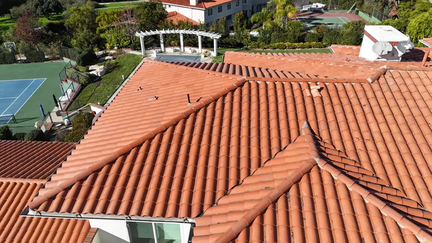 Tile roofing project on a residential property