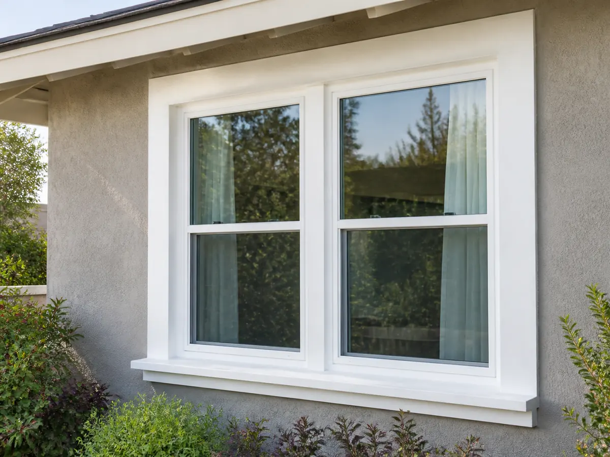 Residential window installation on a home exterior