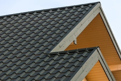 Example of a metal roofing surface