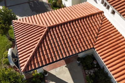 Example of a tile roofing surface